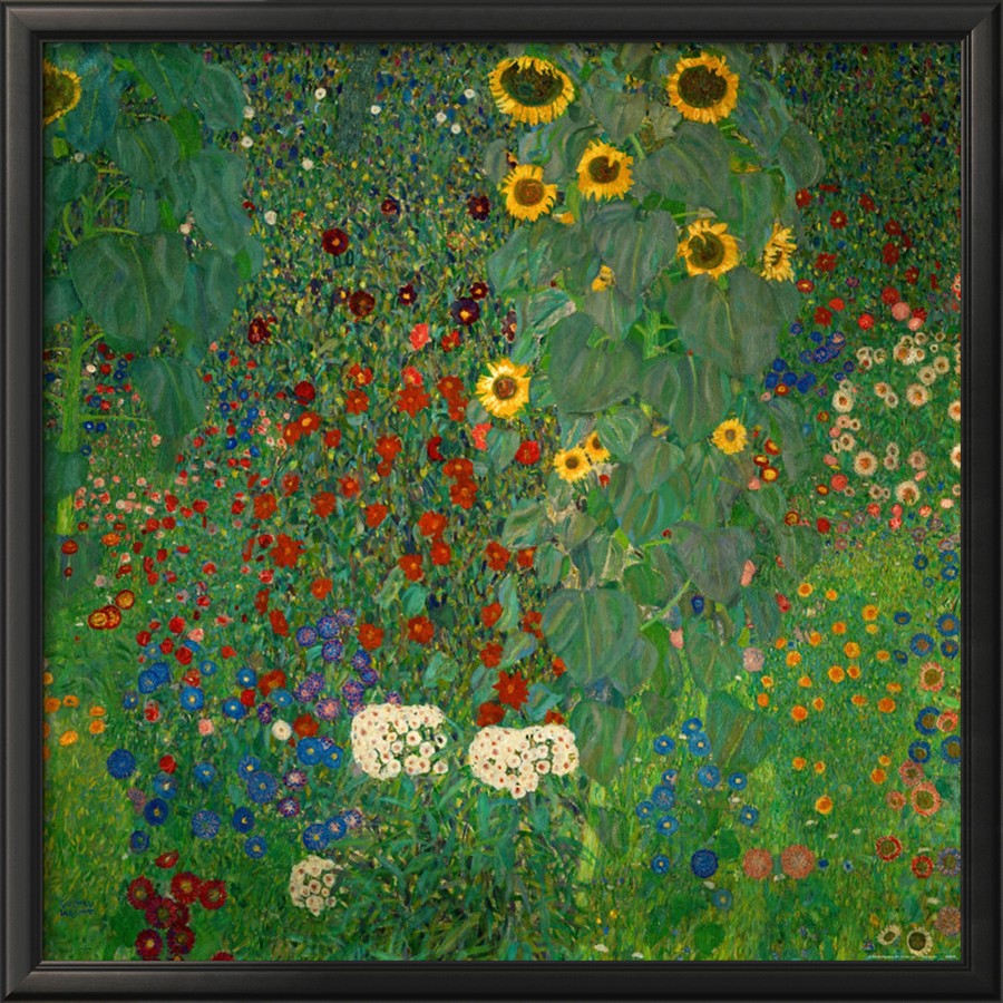 Farm Garden with Sunflowers, c.1912 - Gustav Klimt Paintings